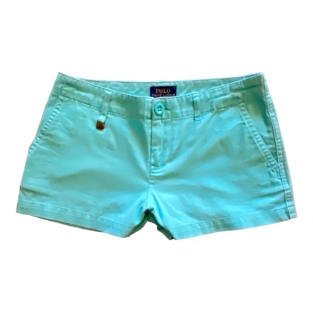 POLO-RALPH LAUREN-GIRLS LIGHT BLUE SHORTS-SIZE 12